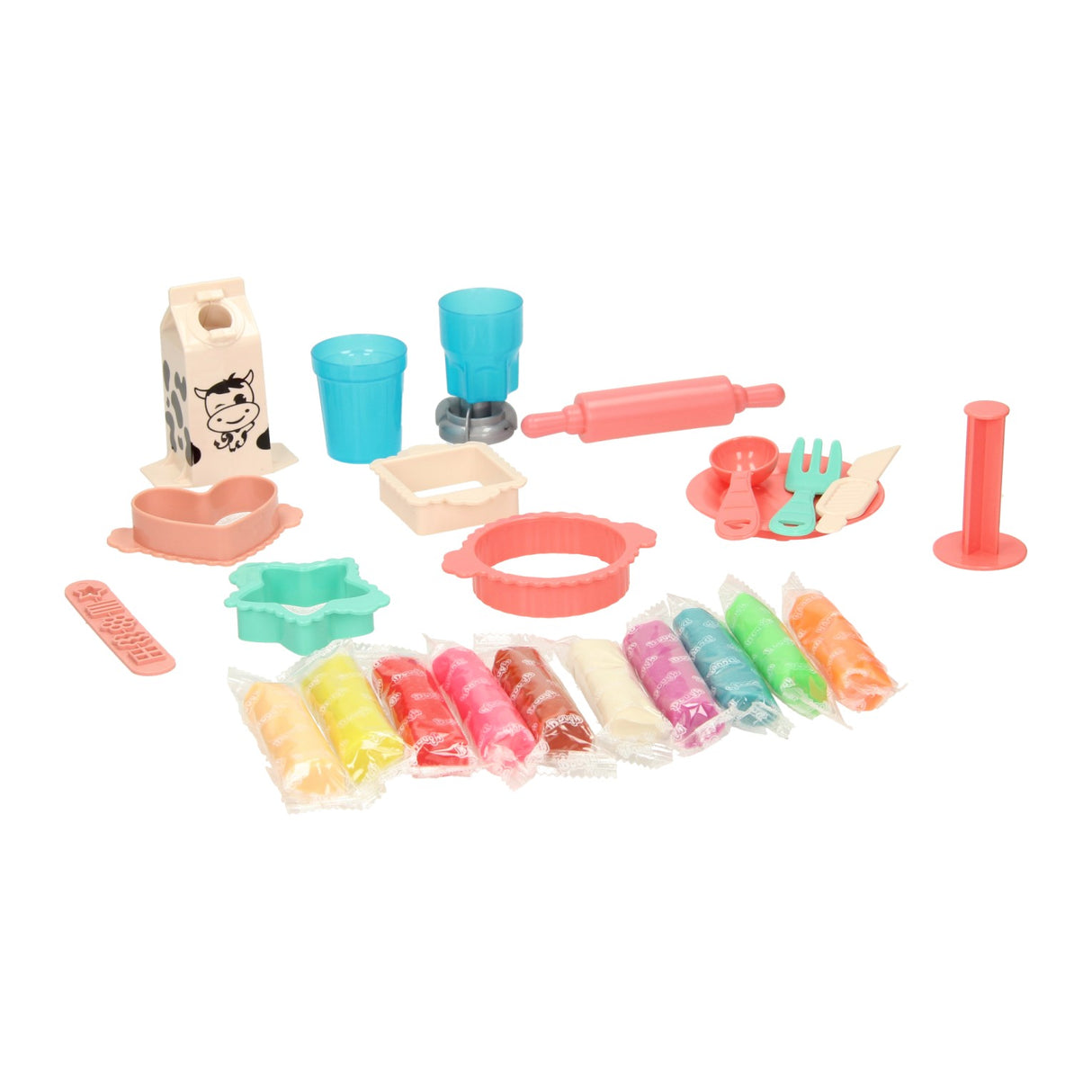 Clay set milk and food - 10 colors of clay