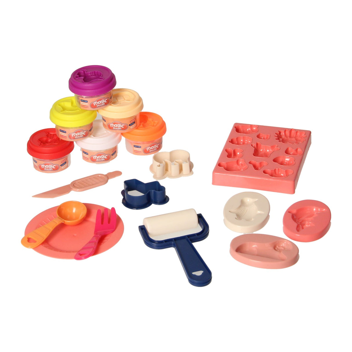 Clay set animal world - 6 clay pots