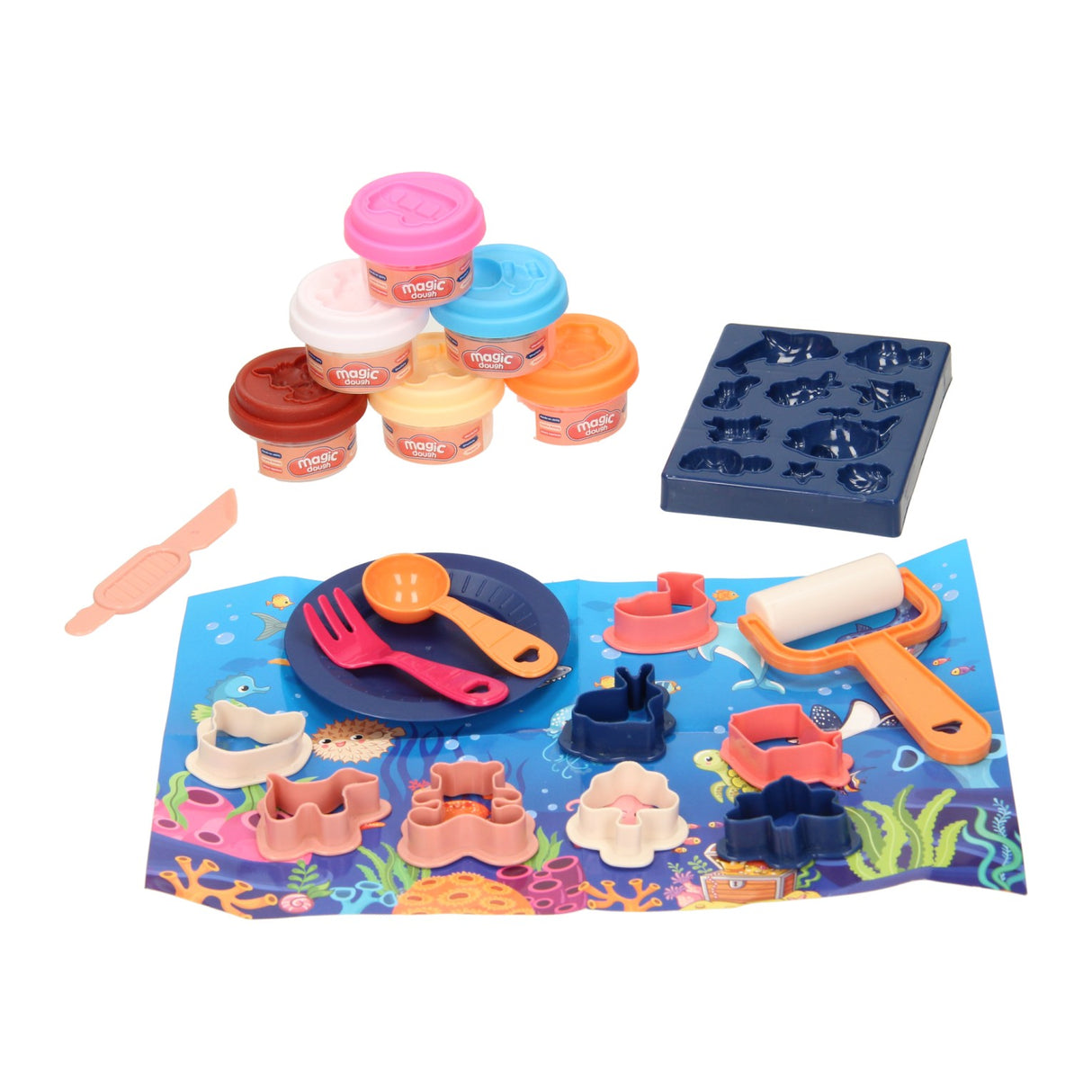 Underwater world clay set - 6 clay pots