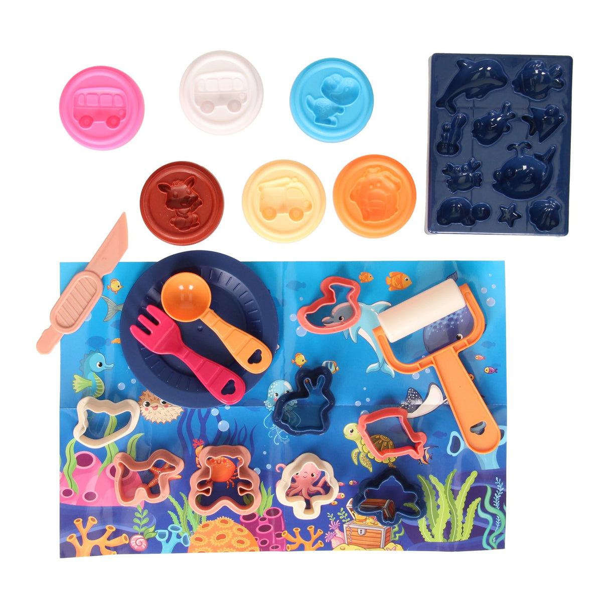 Underwater world clay set - 6 clay pots