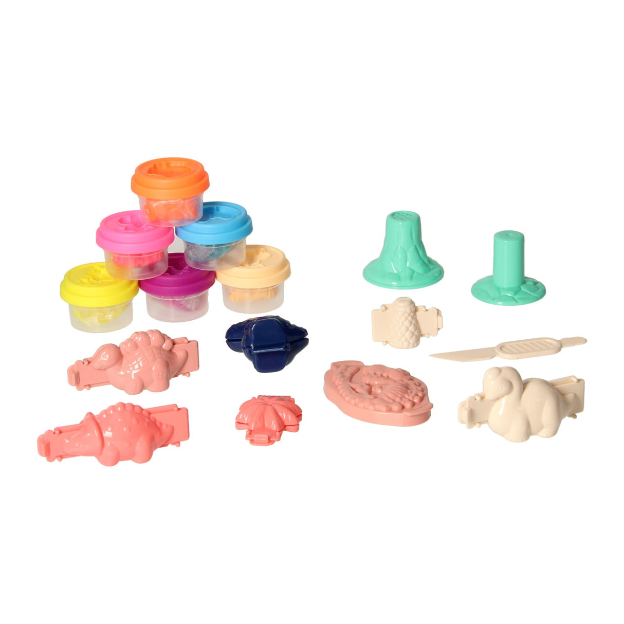 Kleiset dinowereld - 6 kleipotjes