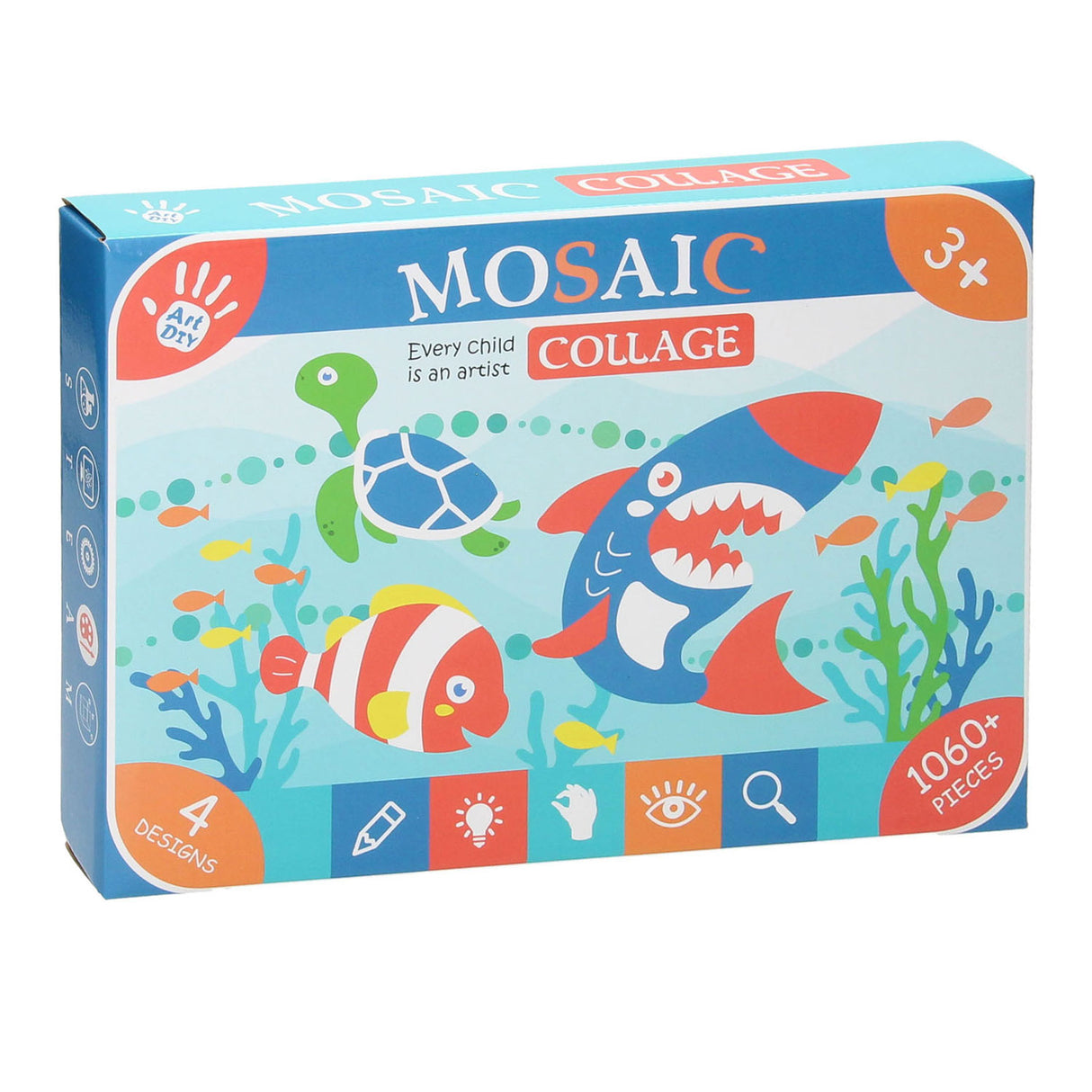 Mosaic collage underwater world craft set