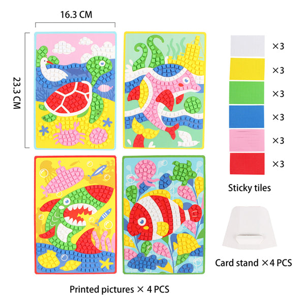 Mosaic collage underwater world craft set