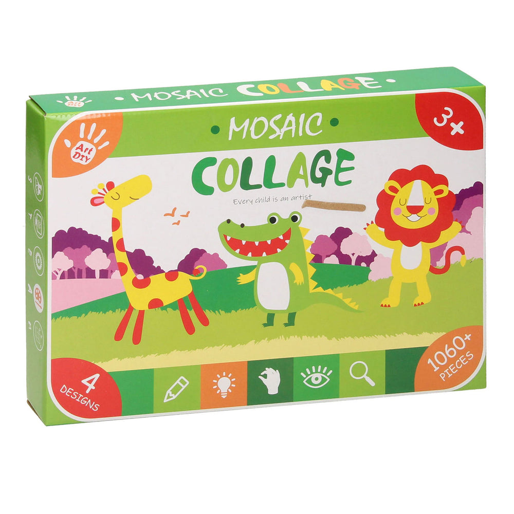 Mosaic collage wild animals craft kit