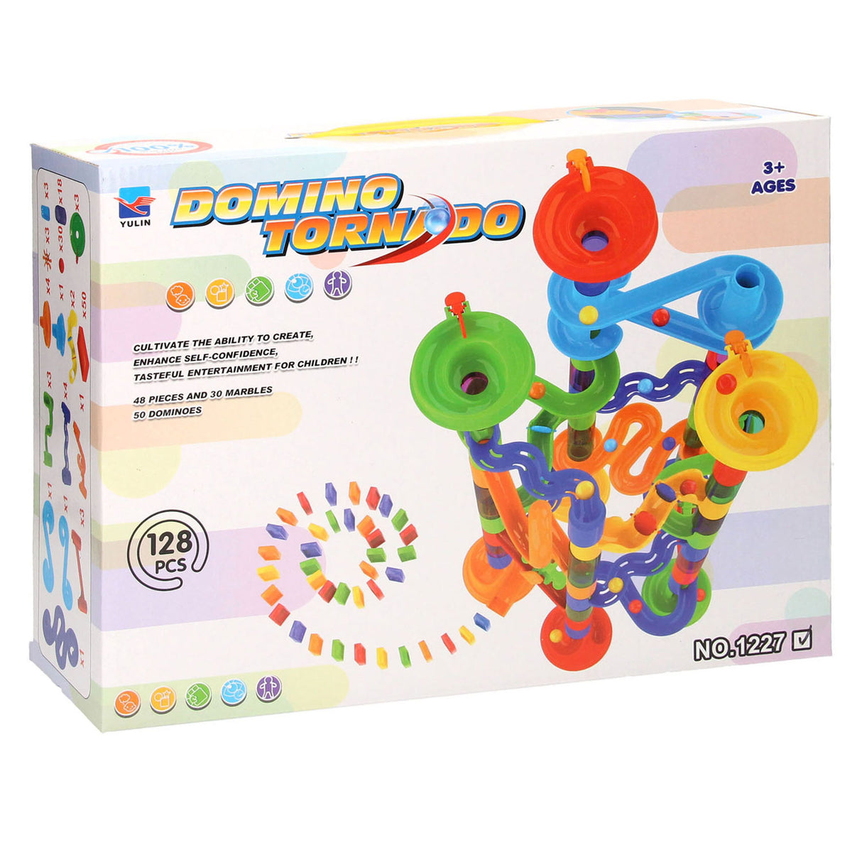 Domino tornado knikkerbaan 128dlg.