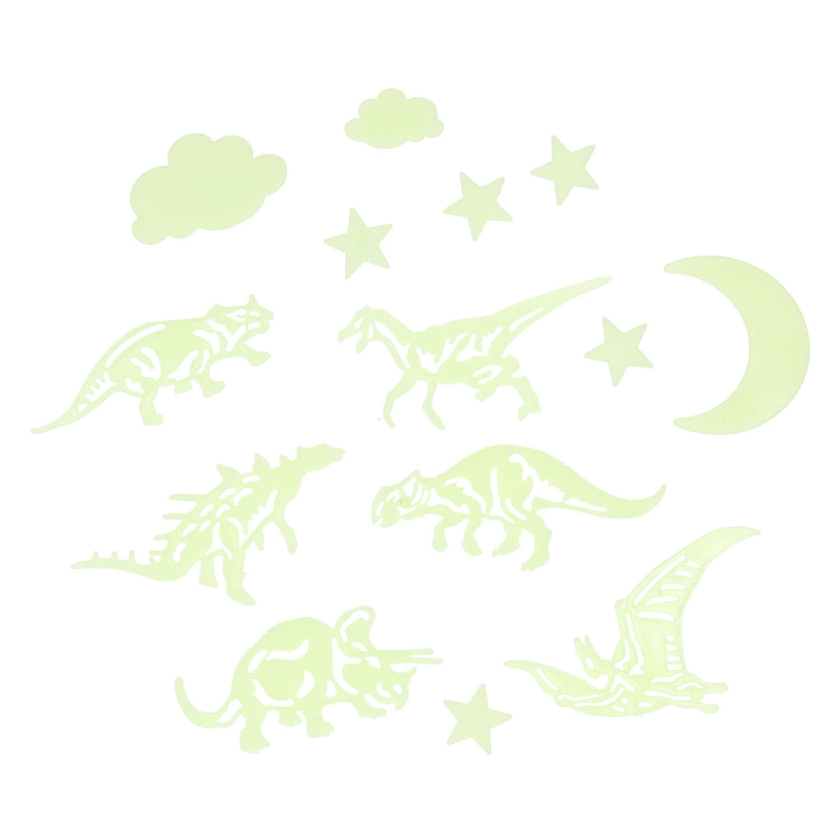 Glow in the dark dinosaurs, 16 pcs.