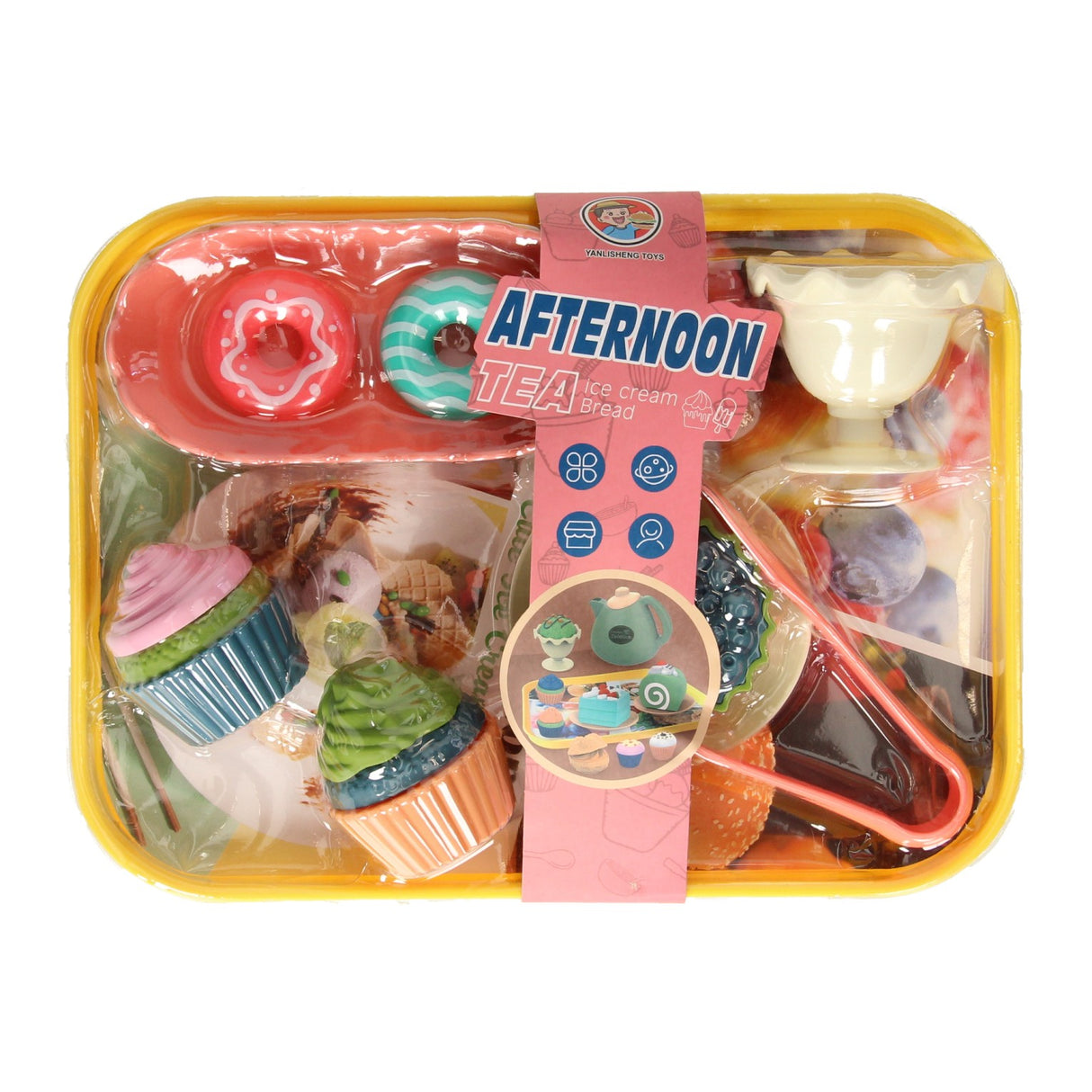 Dienblad speeleten taartjes, 14dlg.