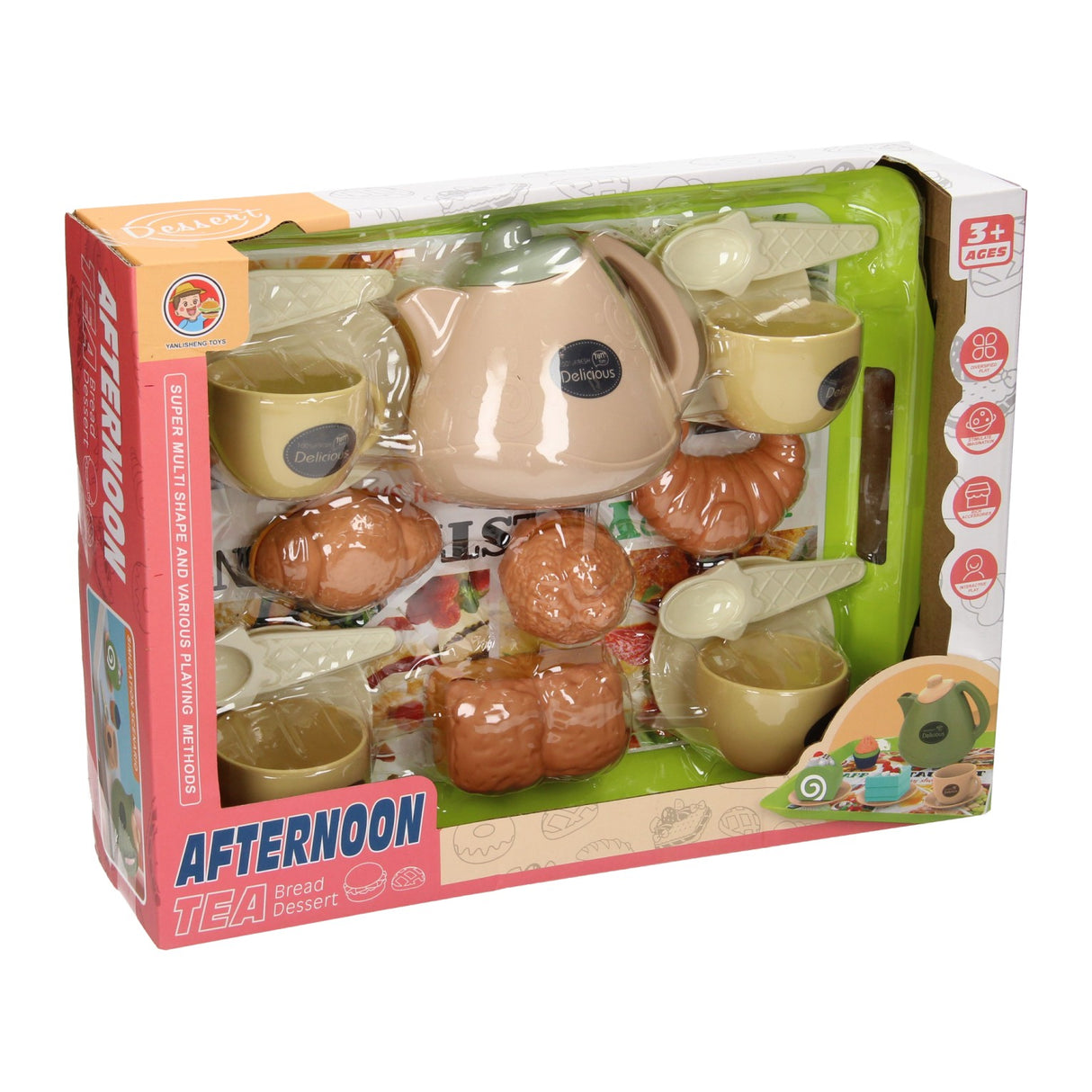 Tray play food breakfast and tea set