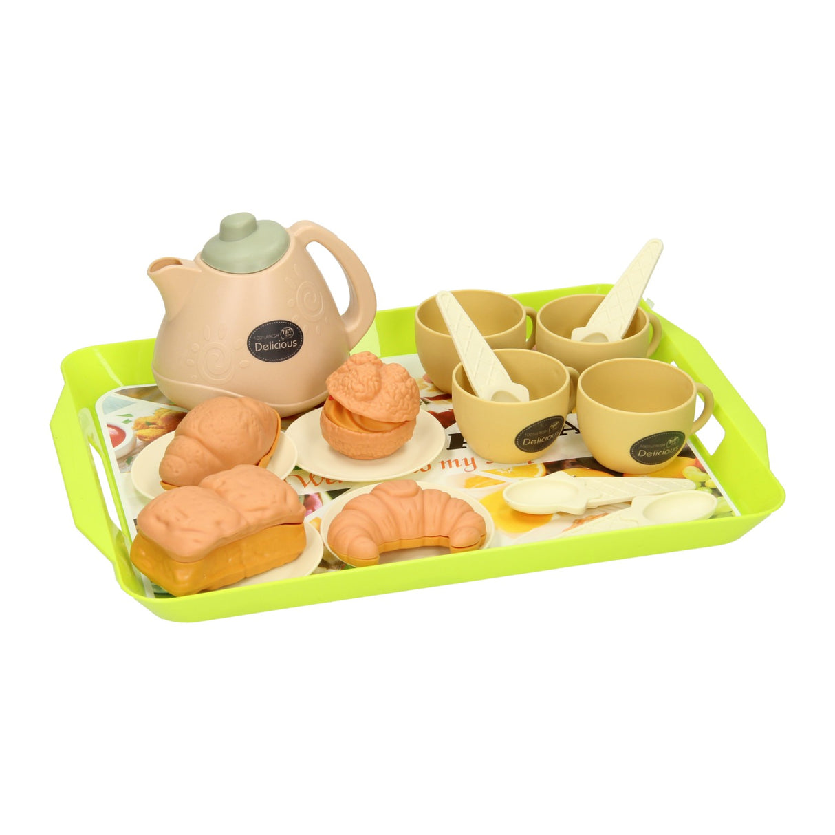 Tray play food breakfast and tea set