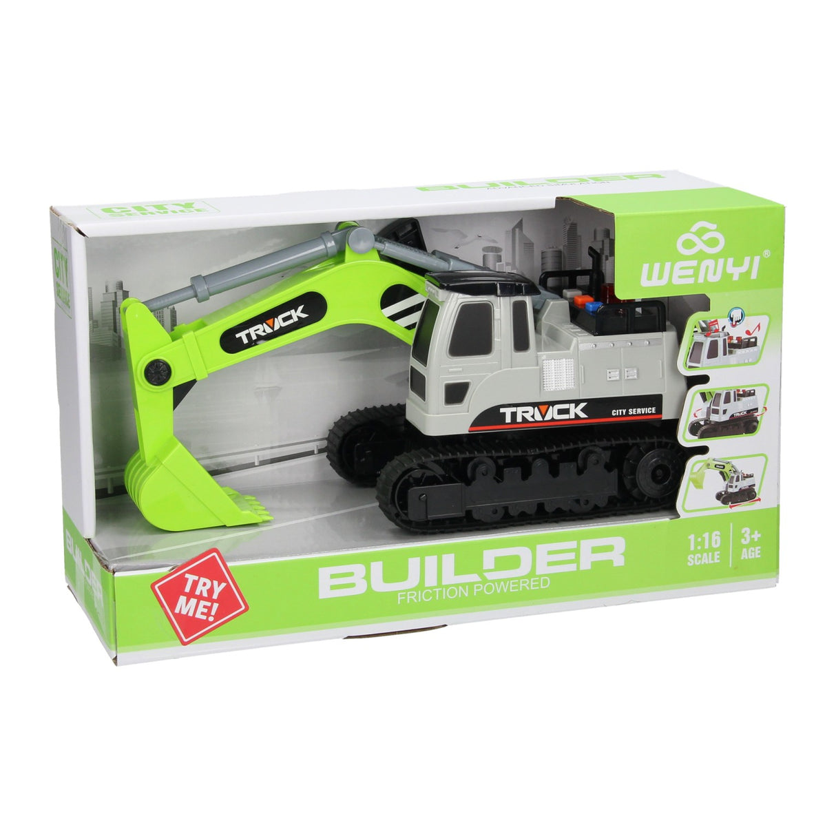 Vikšrinis ekskavatorius su šviesa ir garsu