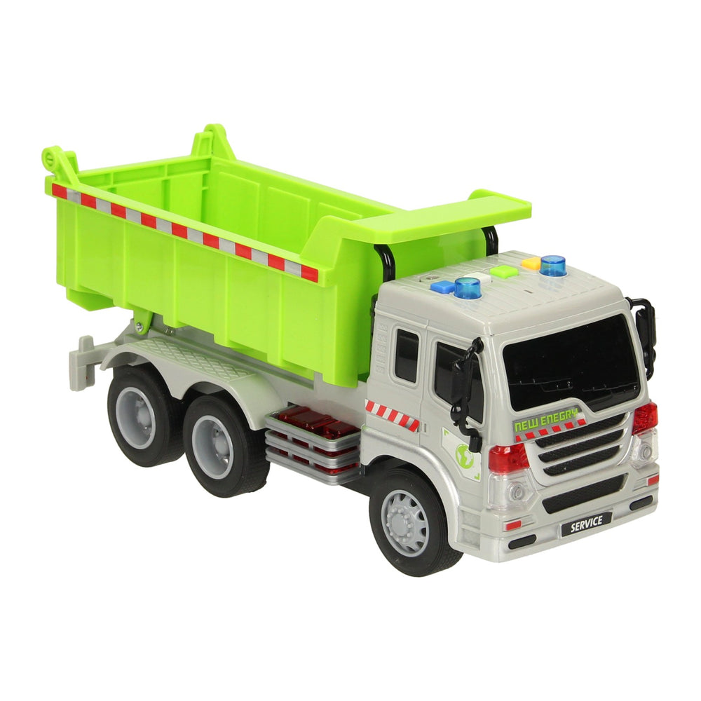 camion à benne basculante avec lumière et son