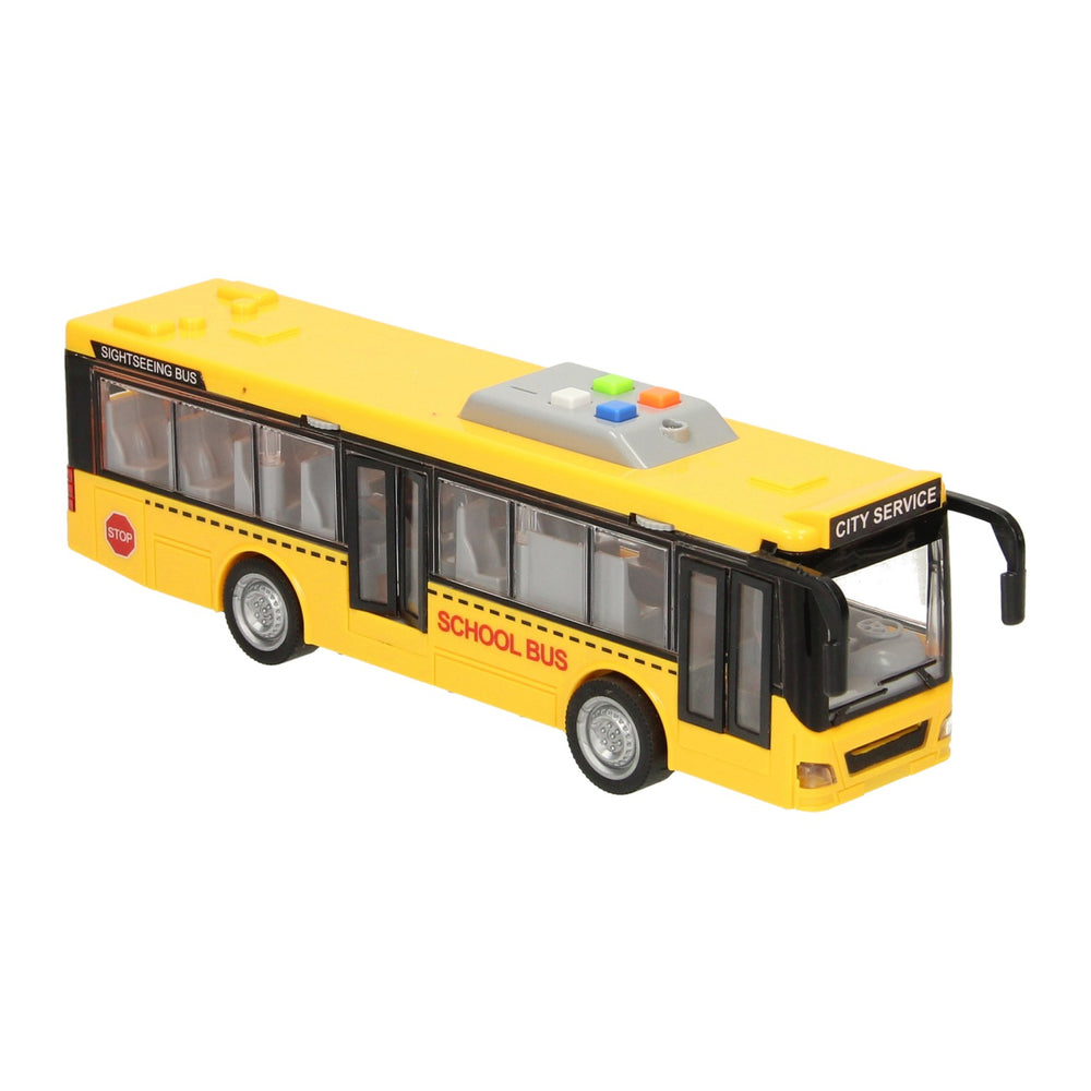 Schoolbus met licht en geluid 1:16