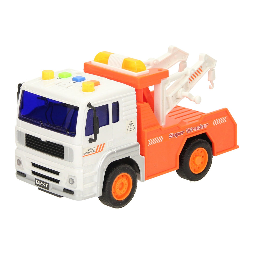 Tow truck with light and sound