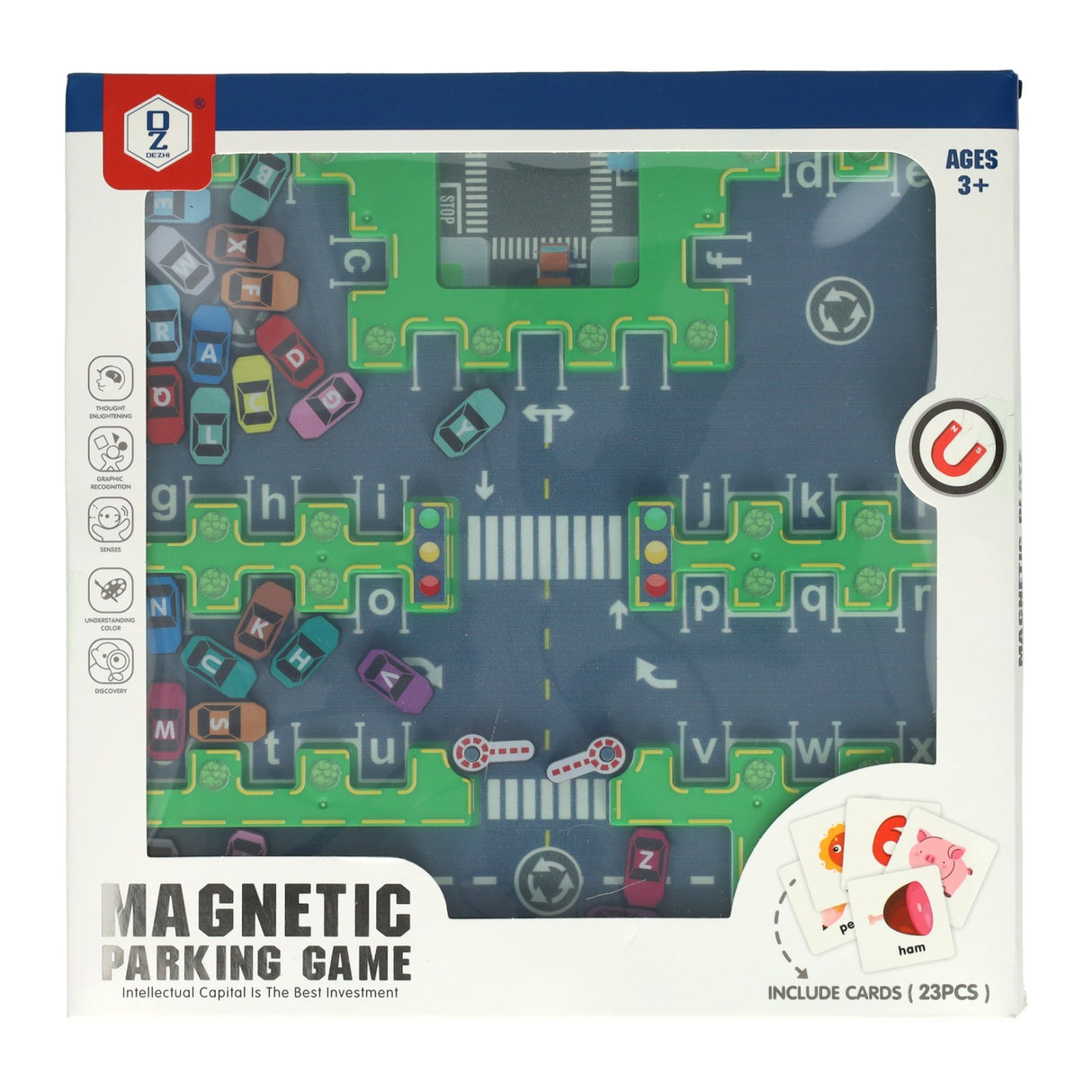 Magnetic parking game - 49 pcs.