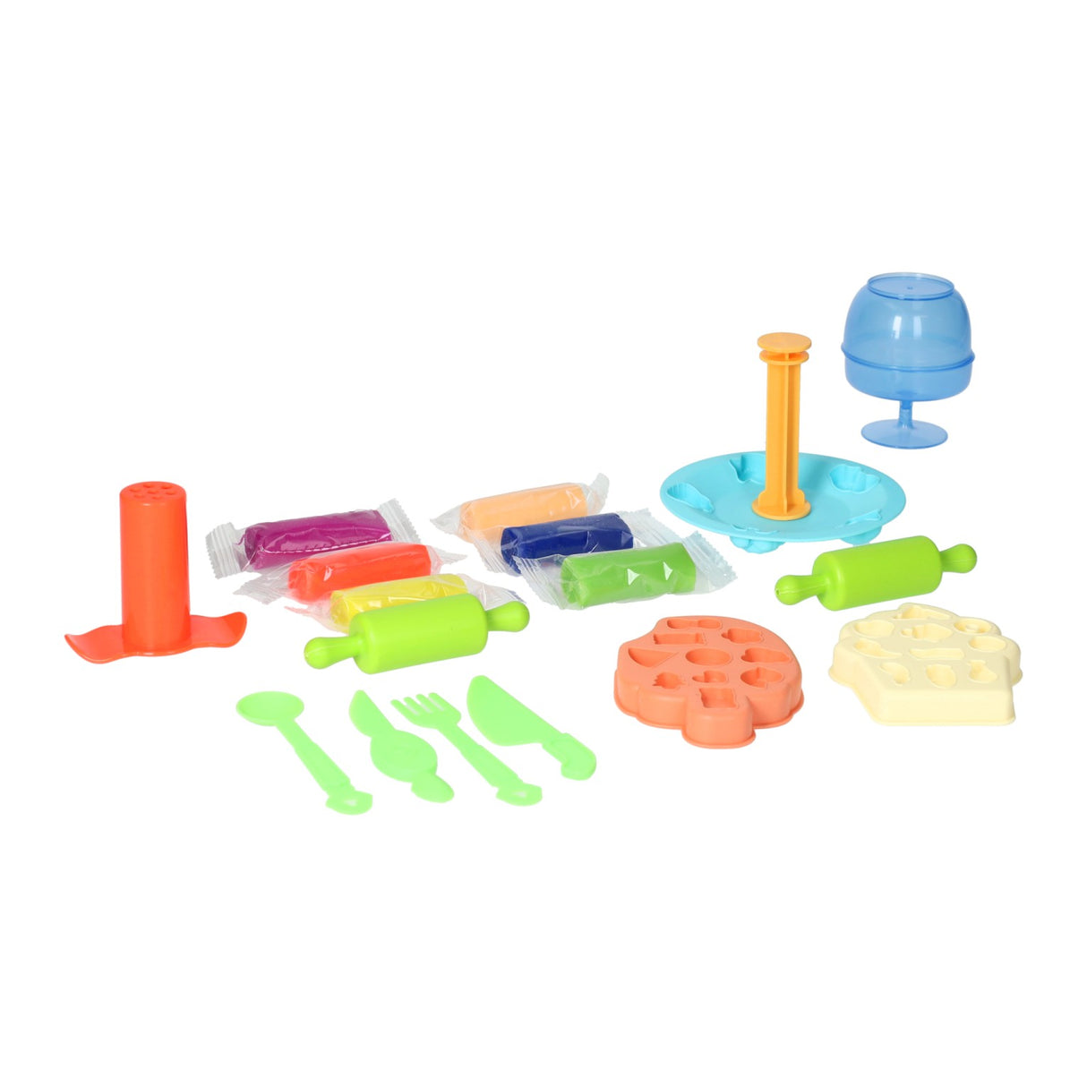 Vegetable and fruit clay set - 6 colours of clay - 18 pcs.