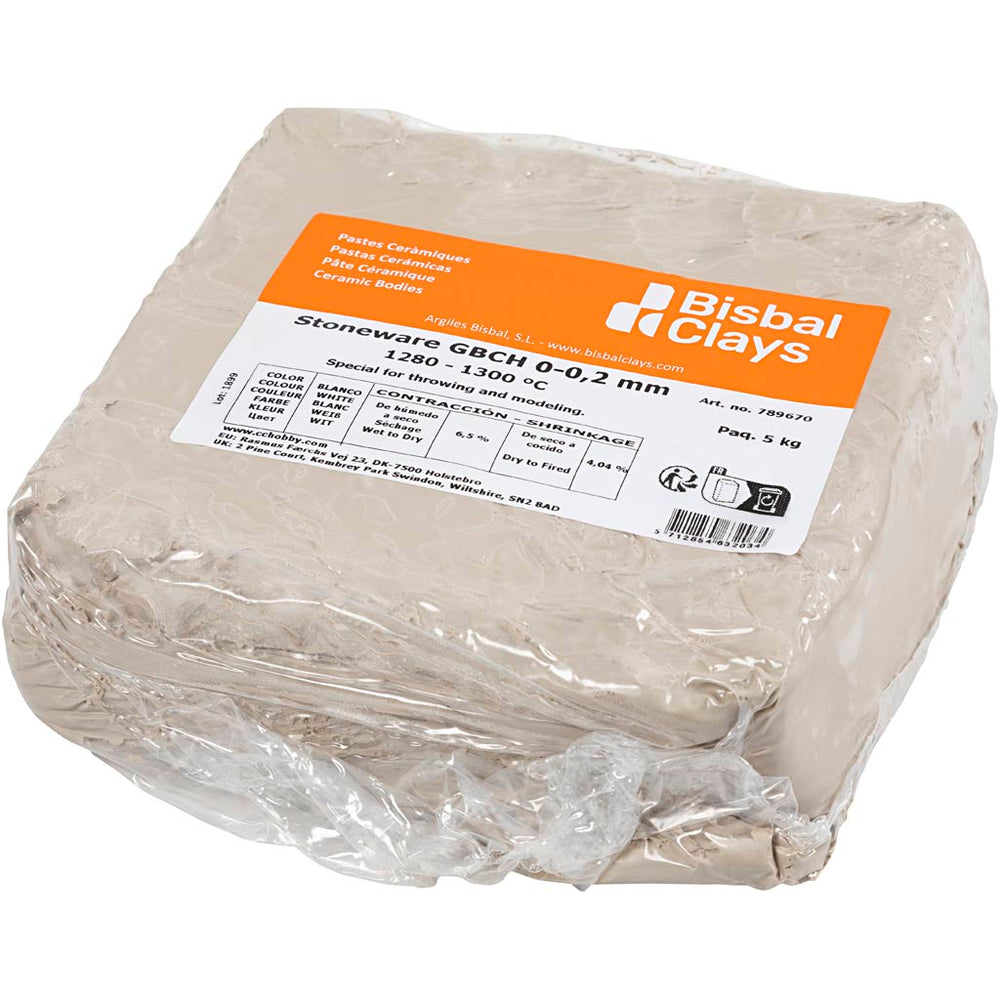 Stoneware clay, off-white, 5 kg 1 box