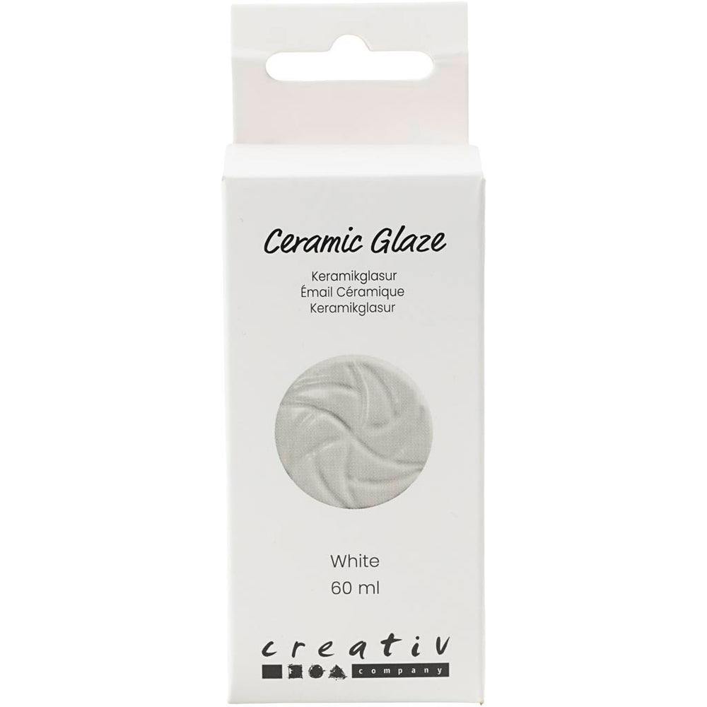 Creativ company ceramic glaze, 984-1101 °c, opaque, white, 60 ml 1 bottle