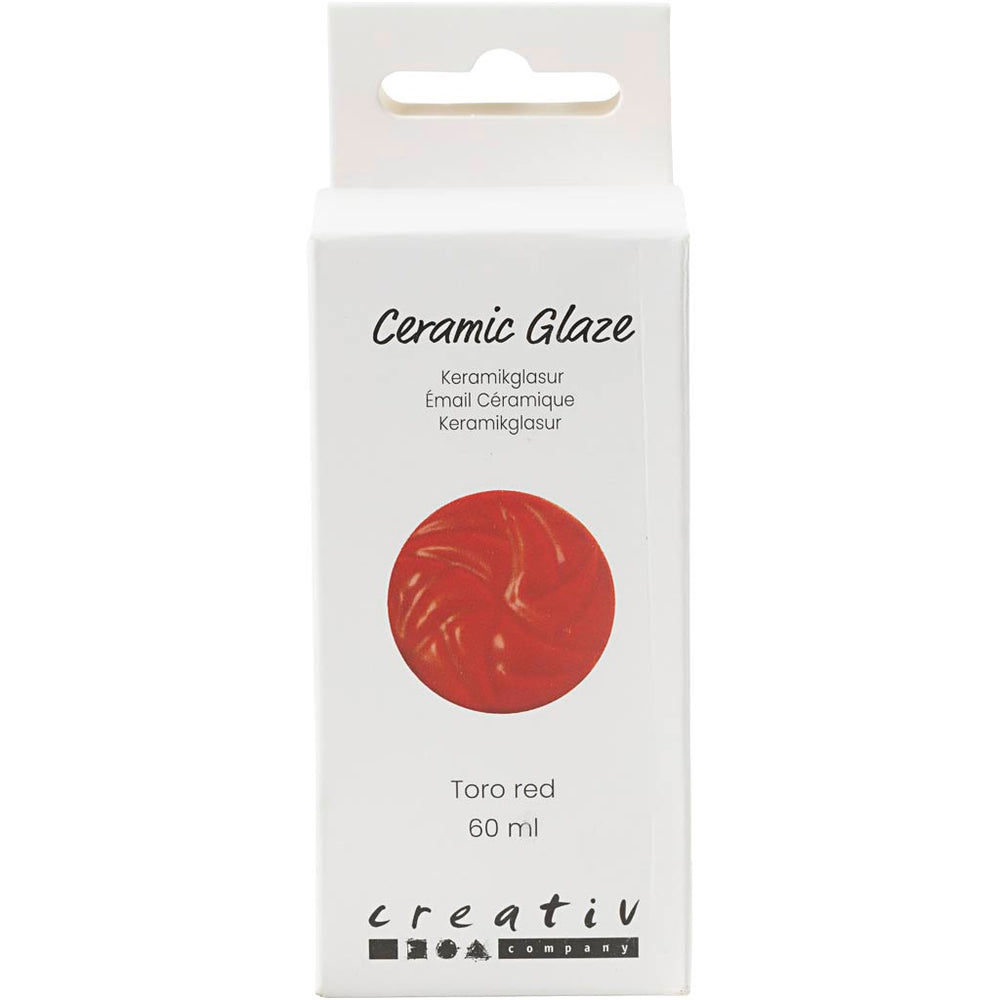 Creativ company ceramic glaze, 984-1101 °c, opaque, toro red, 60 ml 1 bottle
