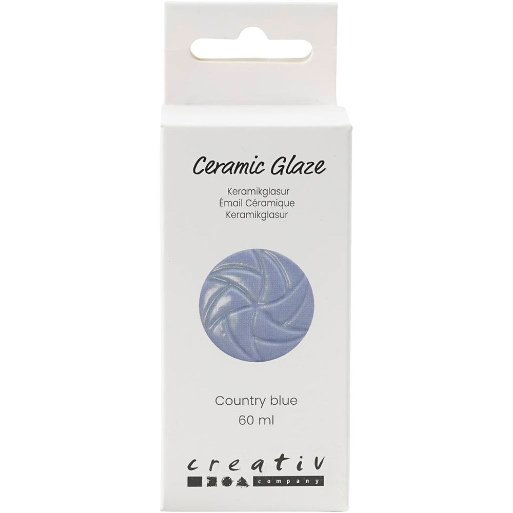 Creativ company ceramic glaze, 984-1101 °c, opaque, country blue, 60 ml 1 bottle