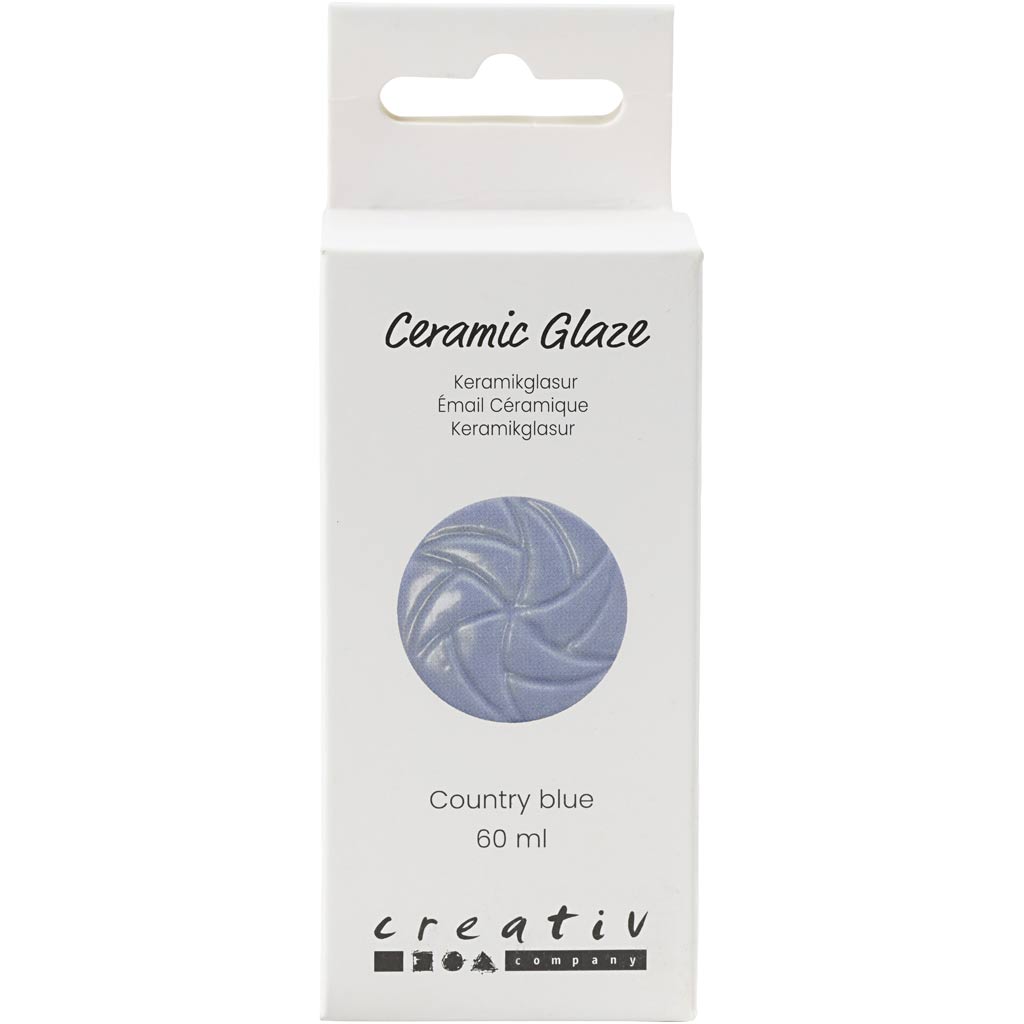 Creativ company ceramic glaze, 984-1101 °c, opaque, country blue, 60 ml 1 bottle