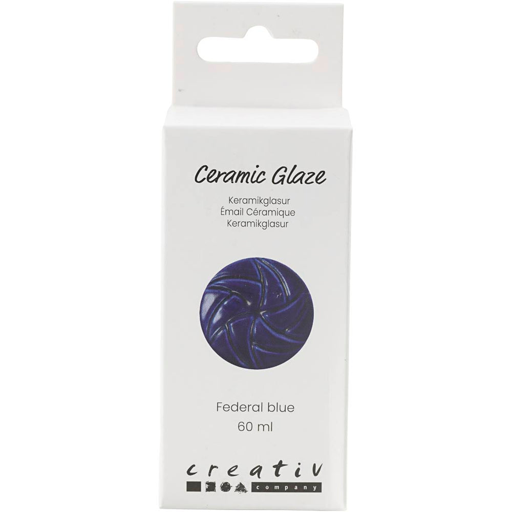 Creativ company ceramic glaze, 984-1101 °c, opaque, federal blue, 60 ml 1 bottle