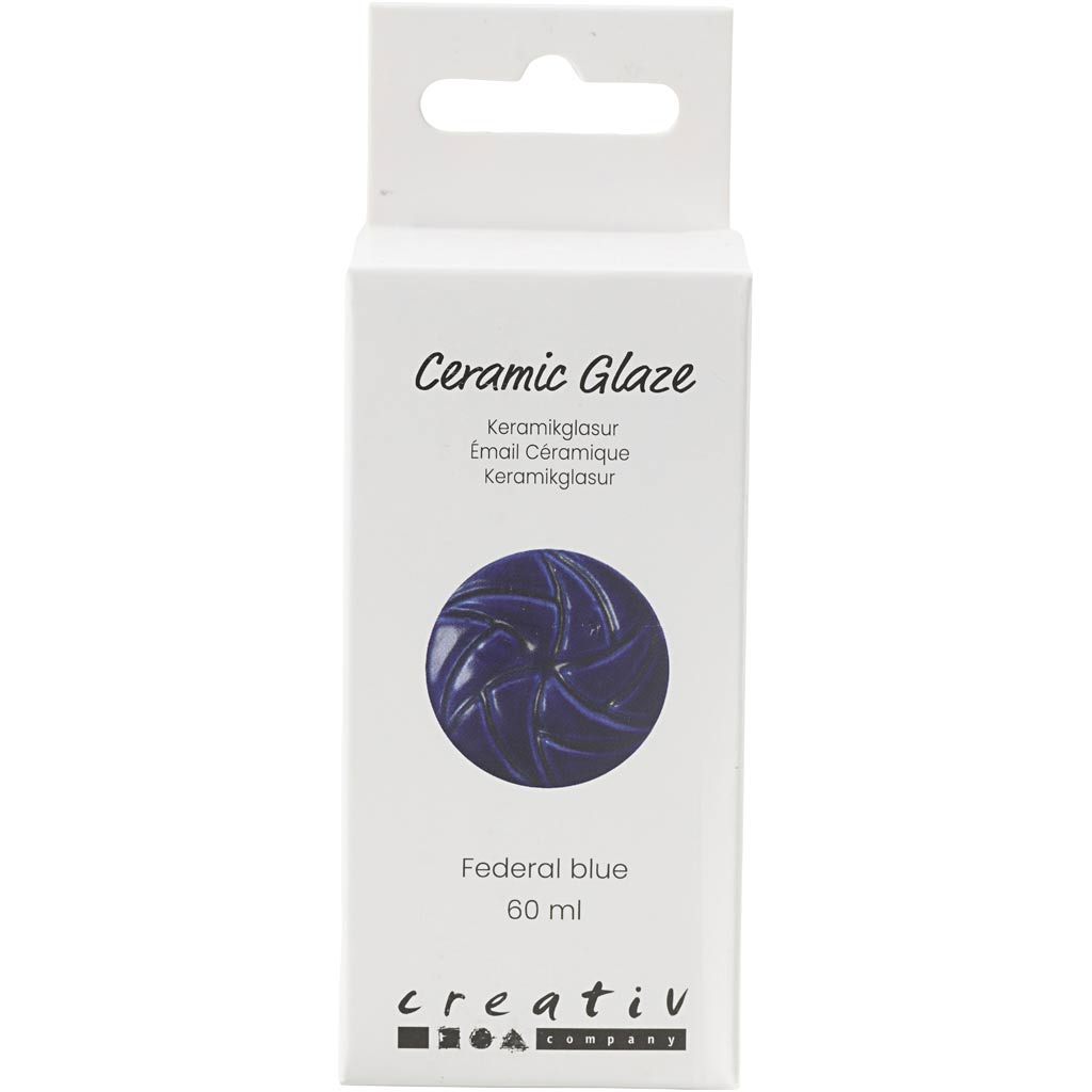 Creativ company ceramic glaze, 984-1101 °c, opaque, federal blue, 60 ml 1 bottle
