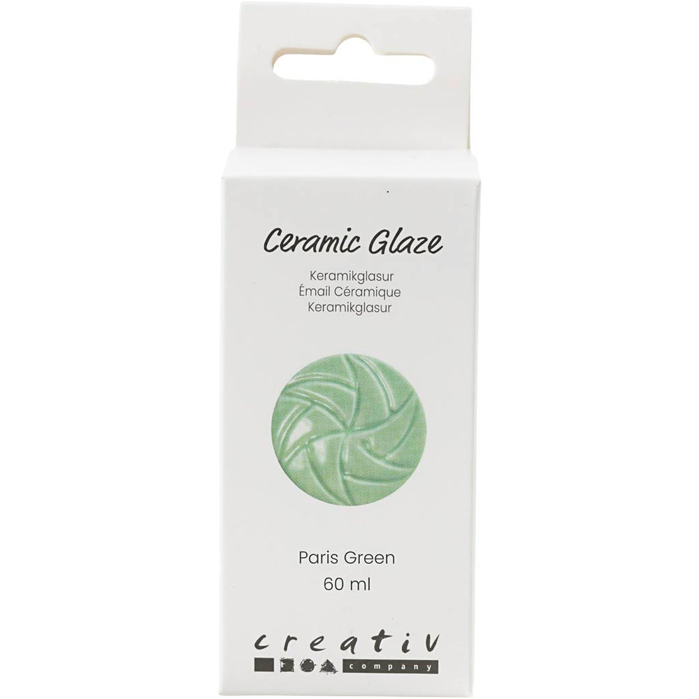 Creativ company ceramic glaze, 984-1101 °c, opaque, paris green, 60 ml 1 bottle