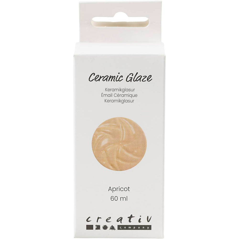 Creativ company ceramic glaze, 984-1101 °c, opaque, apricot, 60 ml 1 bottle