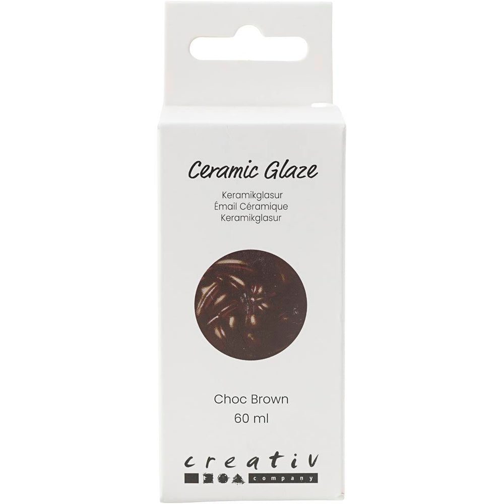 Creativ company ceramic glaze, 984-1101 °c, opaque, chocolate brown, 60 ml 1 bottle