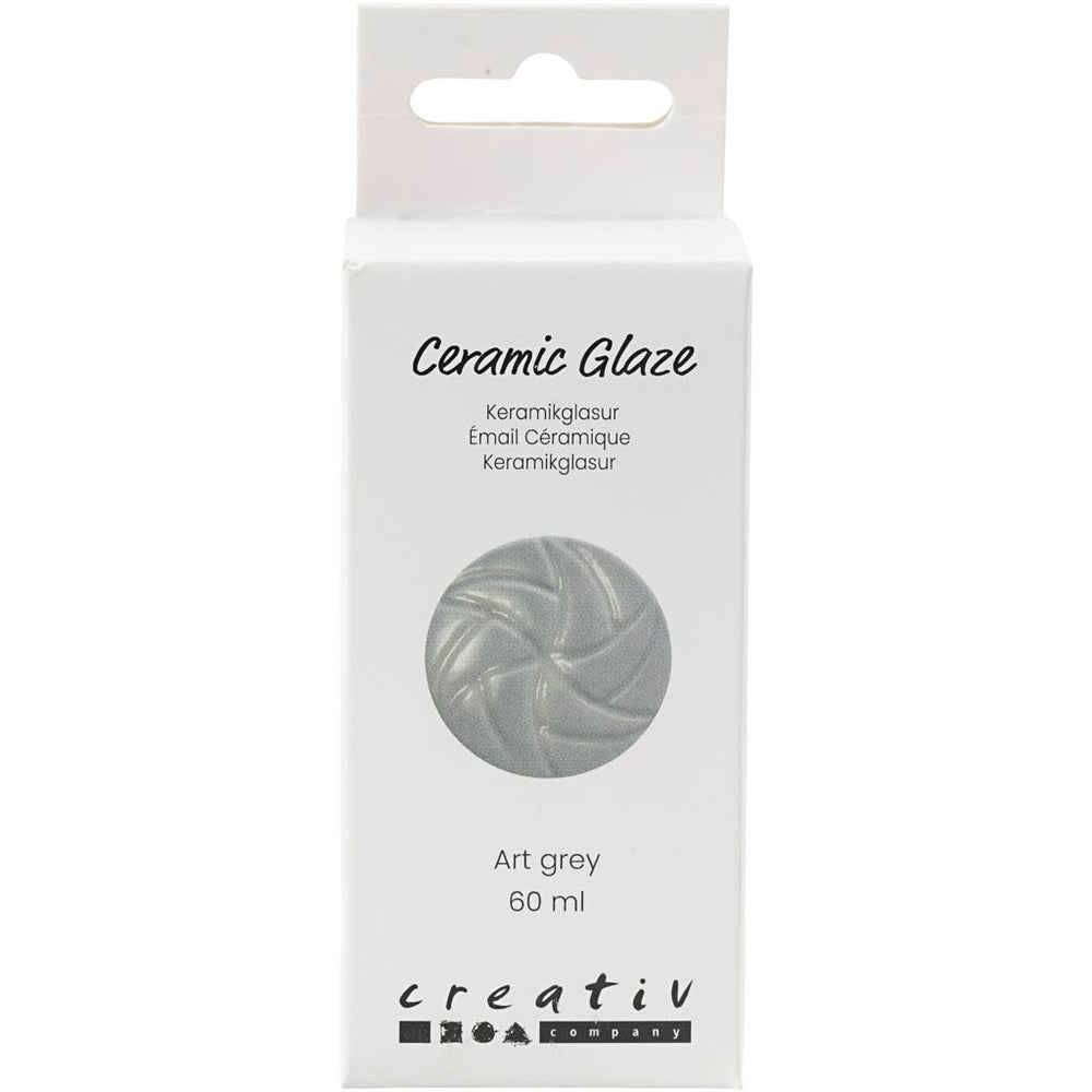 Creativ company ceramic glaze, 984-1101 °c, opaque, art grey, 60 ml 1 bottle