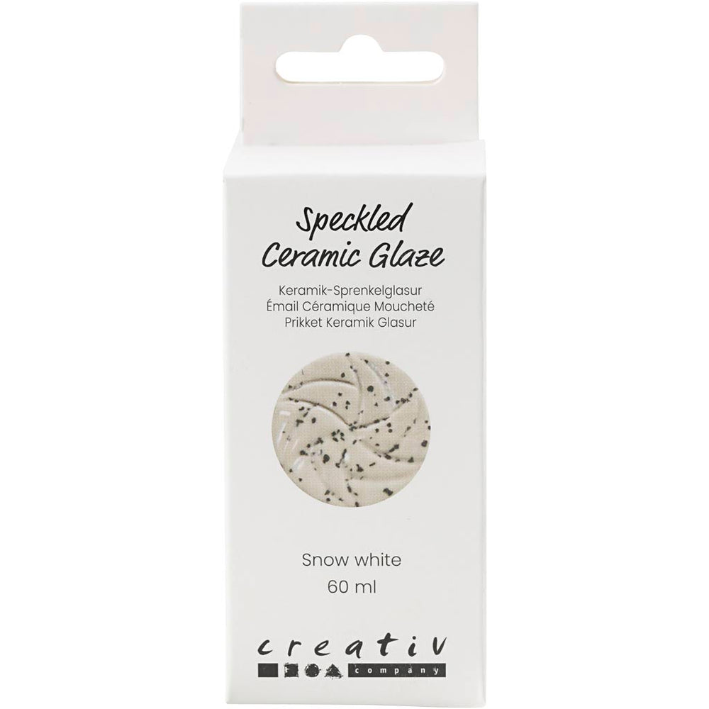 Creativ company speckled ceramic glaze, 999-1060 °c, opaque, snow white, 60 ml 1 bottle