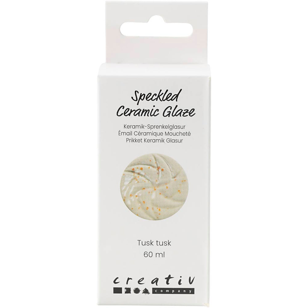 Creativ company speckled ceramic glaze, 999-1060 °c, opaque, tusk tusk, 60 ml 1 bottle