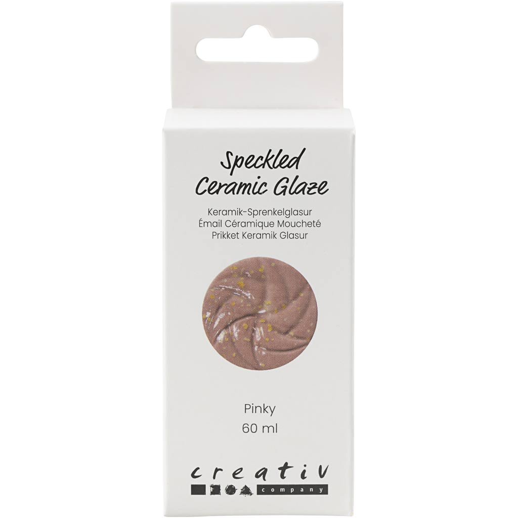 Creativ company gespikkeld keramiekglazuur, 999-1060 °c, dekkend, pinky, 60 ml 1 fles