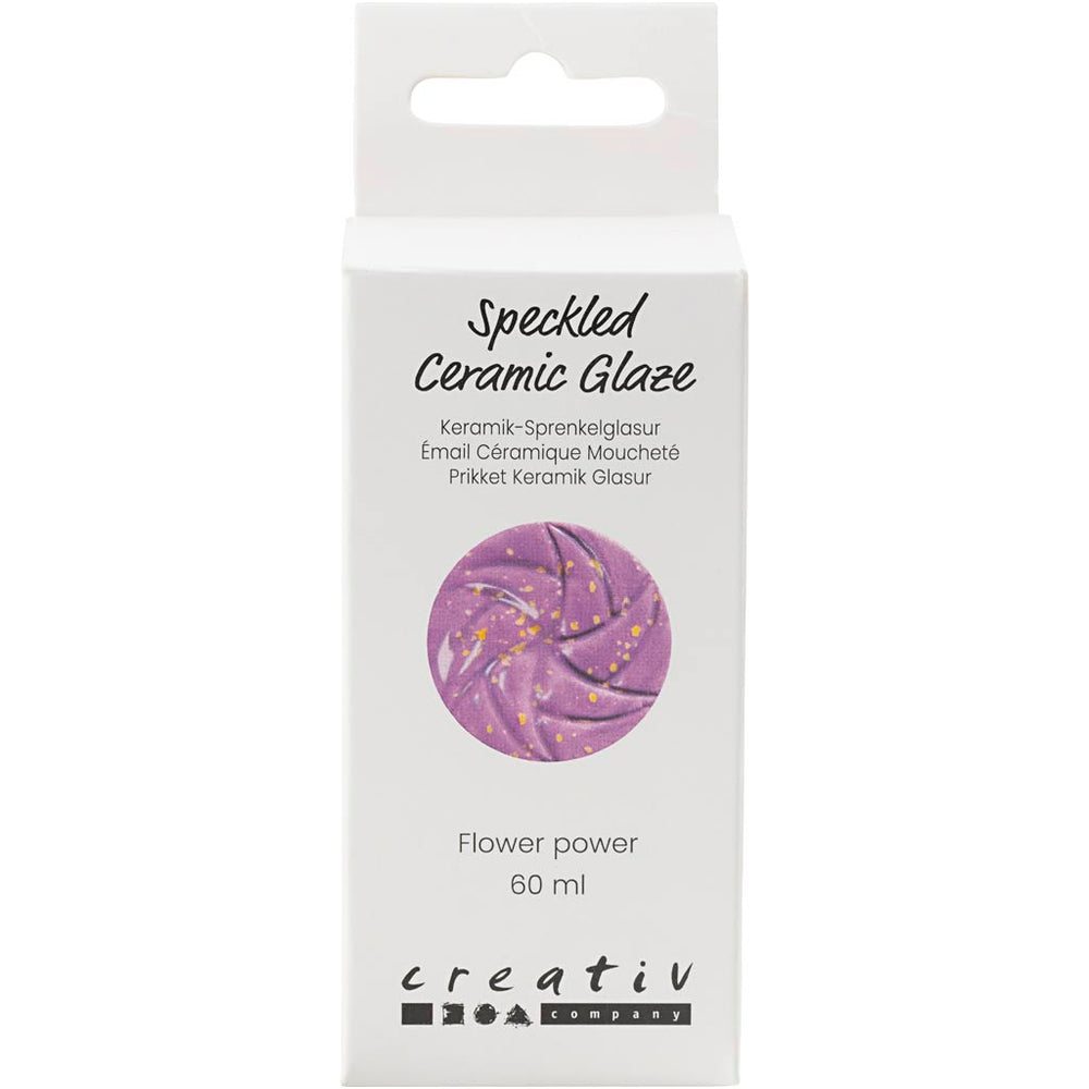 Creativ company speckled ceramic glaze, 999-1060 °c, opaque, flower power, 60 ml 1 bottle