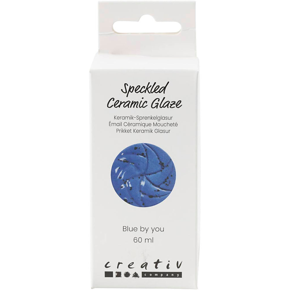 Creativ company speckled ceramic glaze, 999-1060 °c, opaque, blue by you, 60 ml 1 bottle