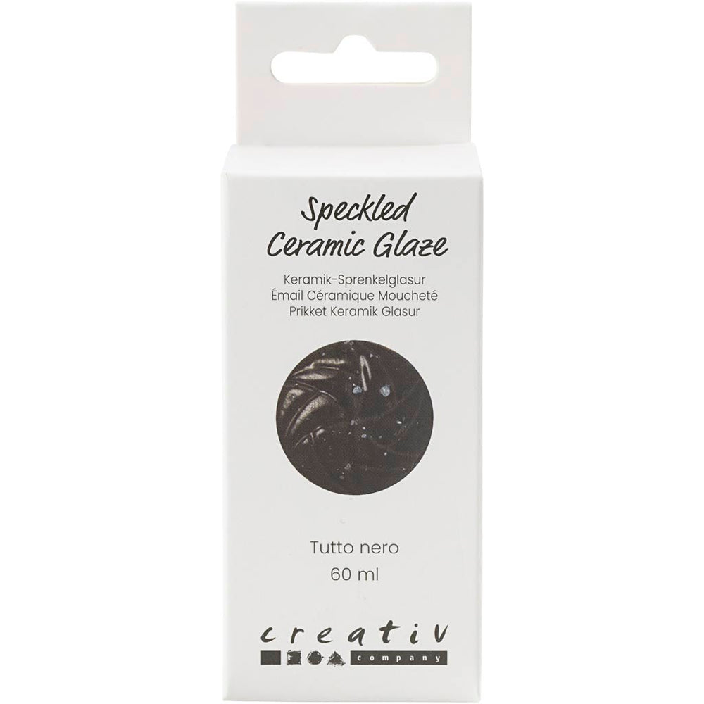 Creativ company speckled ceramic glaze, 999-1060 °c, opaque, tutto nero, 60 ml 1 bottle