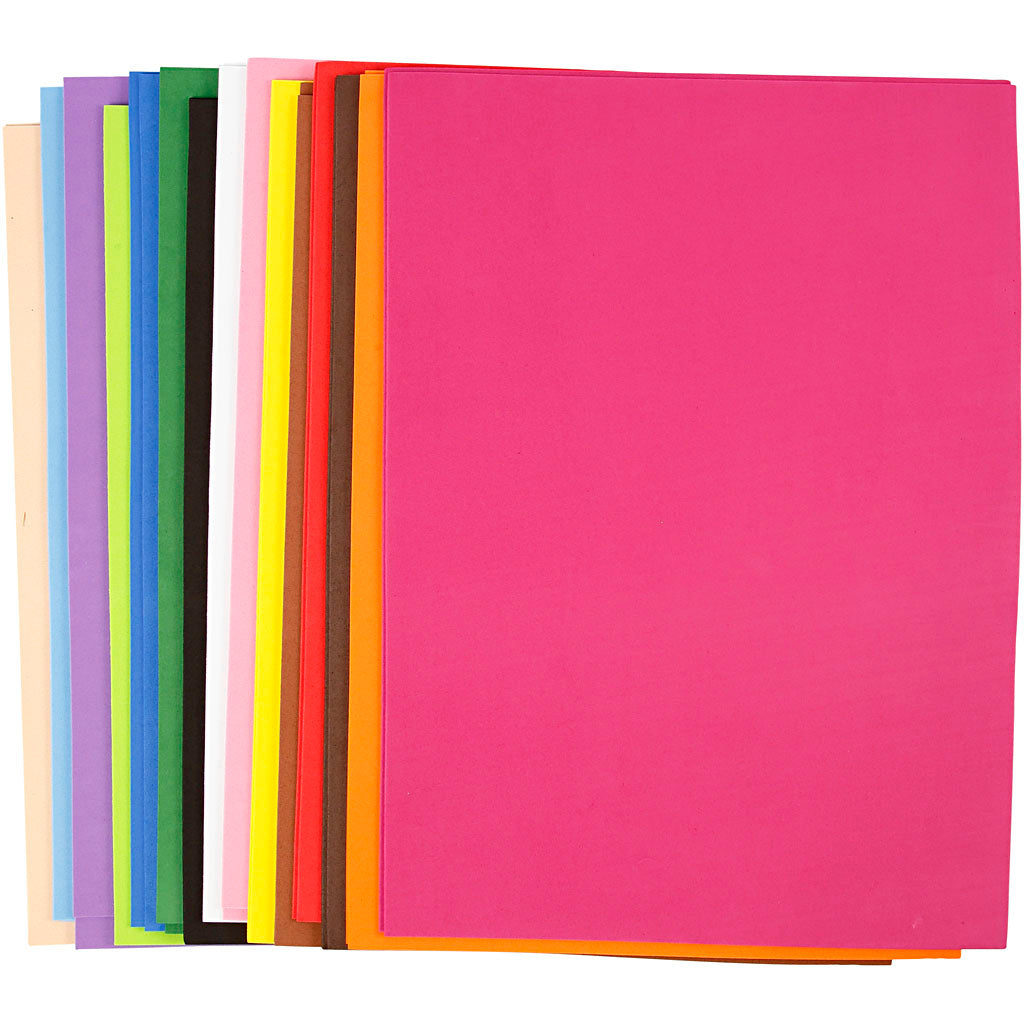 Creativ company foam sheets, A3, sheet 297x420 mm, thickness 2 mm, various colors, 30 div sheets 1 box