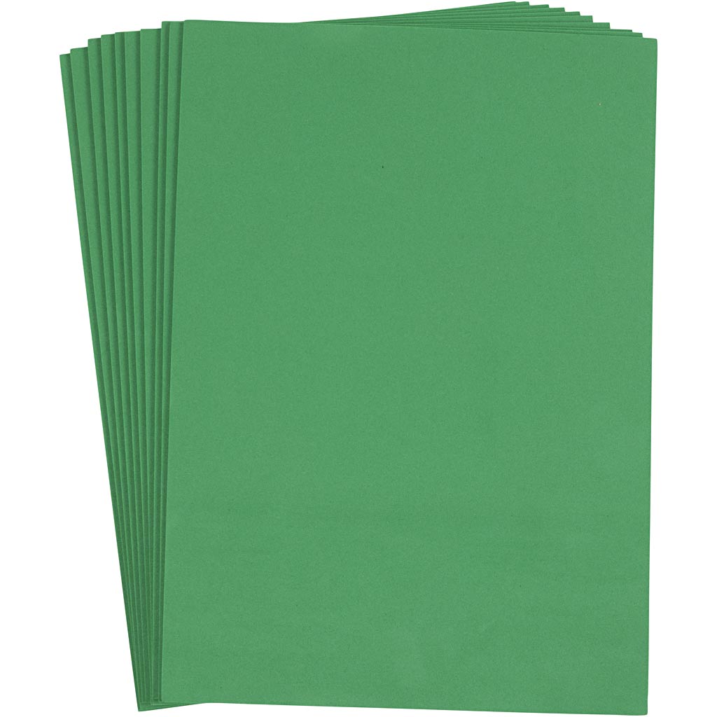 Creativ company foam sheets, A4, sheet 210x297 mm, thickness 2 mm, dark green, 10 sheets 1 box