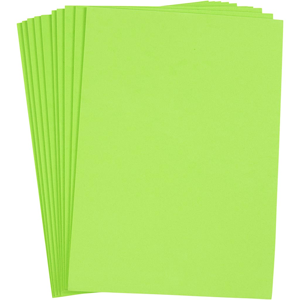 Creativ company foam sheets, A4, sheet 210x297 mm, thickness 2 mm, light green, 10 sheets 1 box
