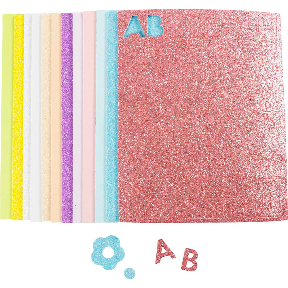 Creativ company foam sheets, size 14x25 cm, thickness 2 mm, pastel colors, 12 sheets 1 box