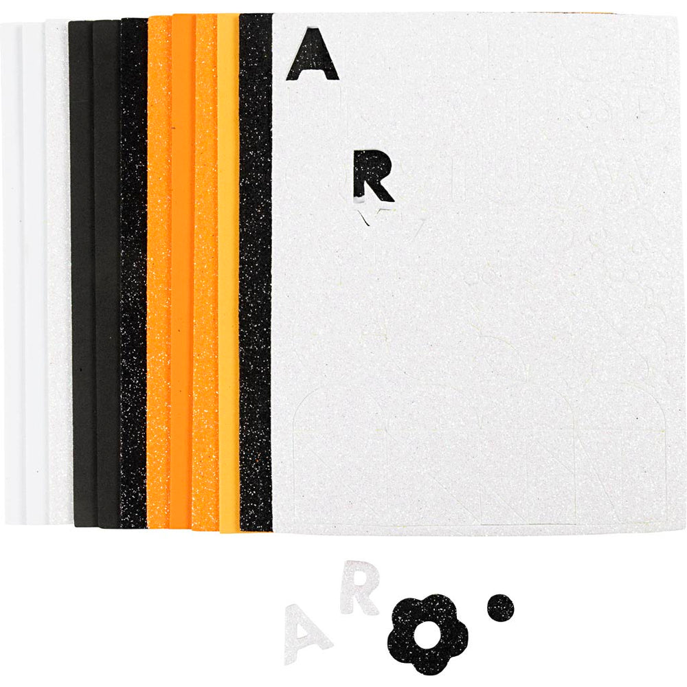 Creativ company foam sheets, size 14x25 cm, thickness 2 mm, Halloween colors, 12 sheets 1 box