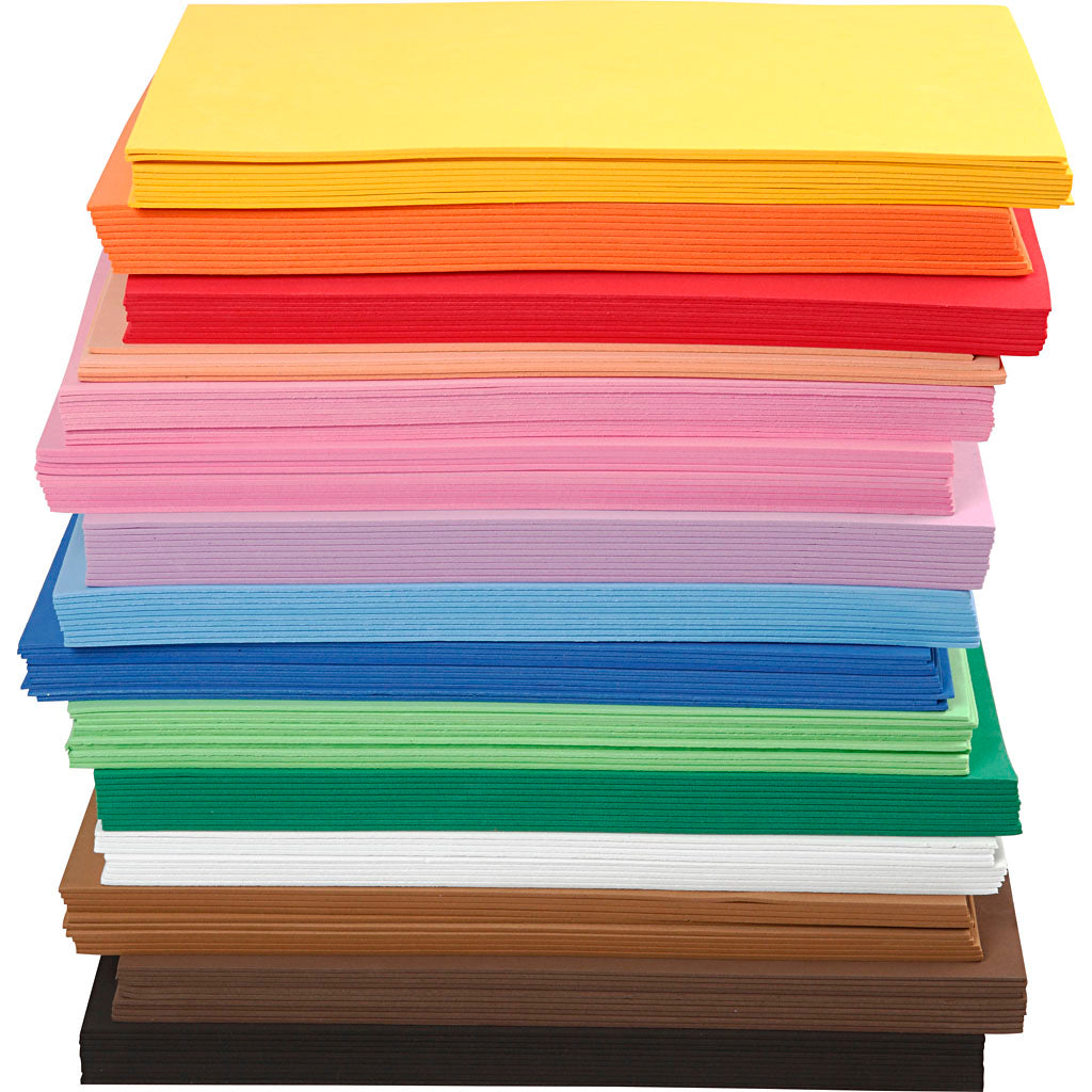 Creativ company foam sheets, a4, sheet 210x297 mm, thickness 2 mm, 15x10 sheets 1 box