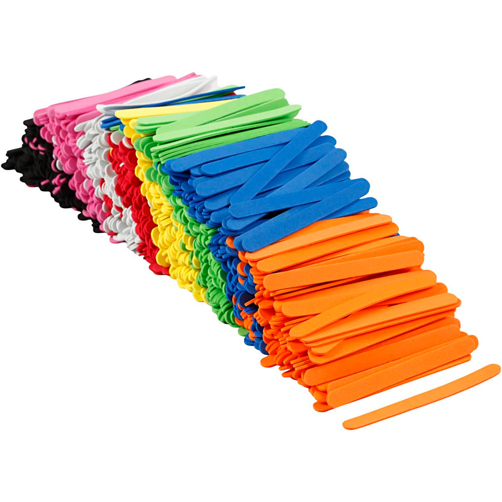 Creativ company eva foam ice cream sticks, l: 11.5 cm, w: 1 cm, thickness 2 mm, various colors, 1000 pieces 1 box