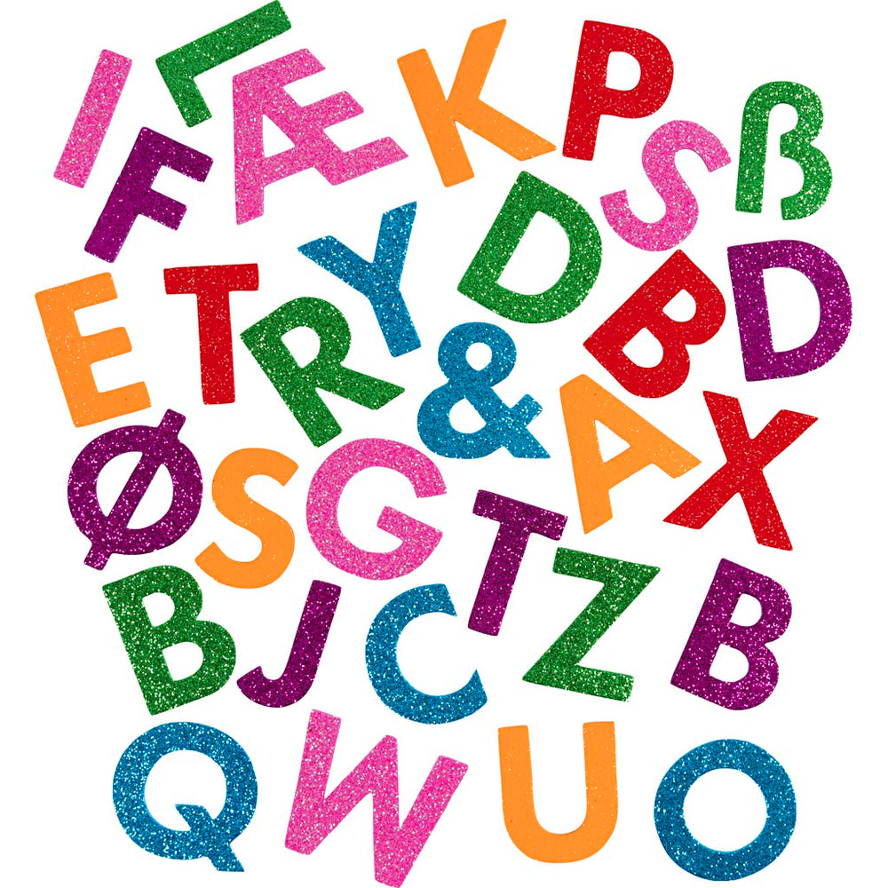 Creativ company foam stickers, letters, self-adhesive, h: 40 mm, colorful, 110 pieces 1 box