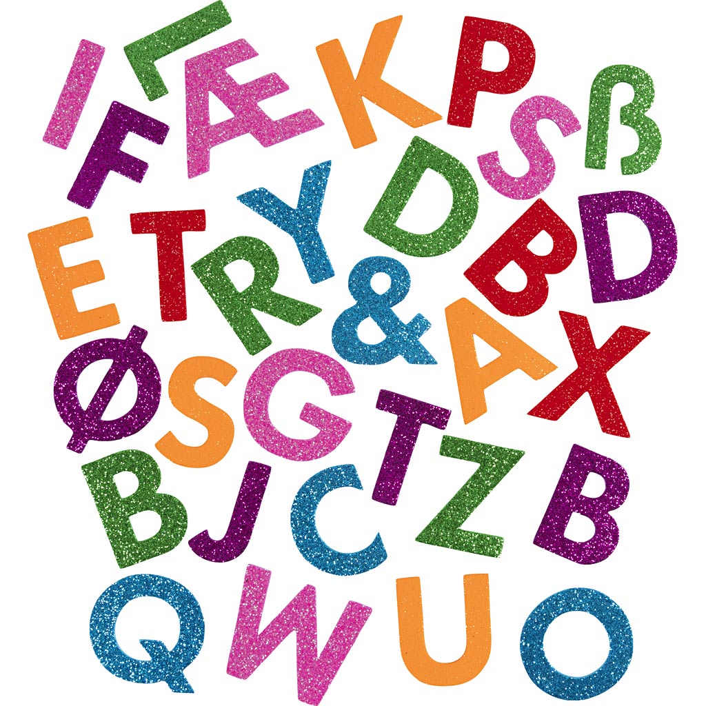 Creativ company foam stickers, letters, self-adhesive, h: 40 mm, colorful, 110 pieces 1 box