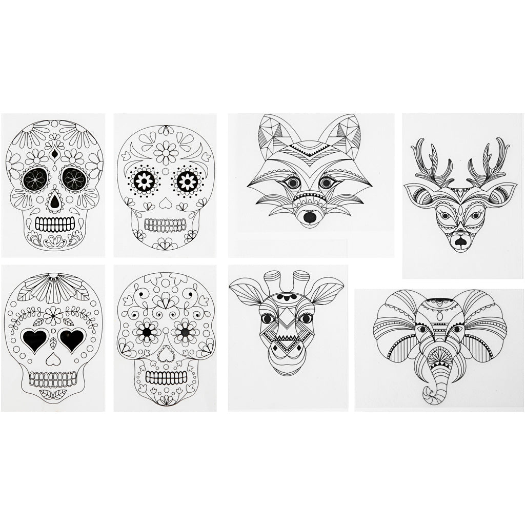 Creative Company Shrink-film sheets with motifs, sheet 10.5x14.5 cm, thickness 0.3 mm, matte transparent, 36 sheets 1 box