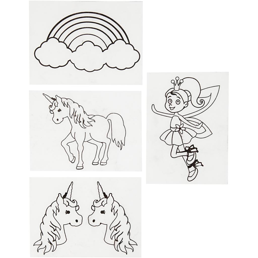 Shrink film with unicorn motifs