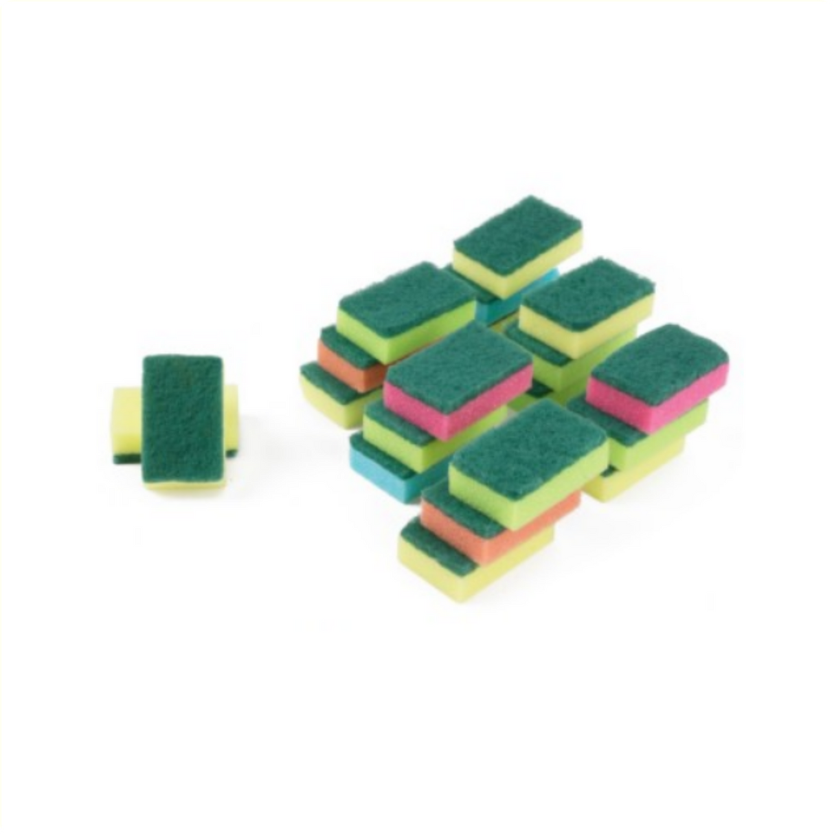 Scouring sponge assorted colour, 20 pieces
