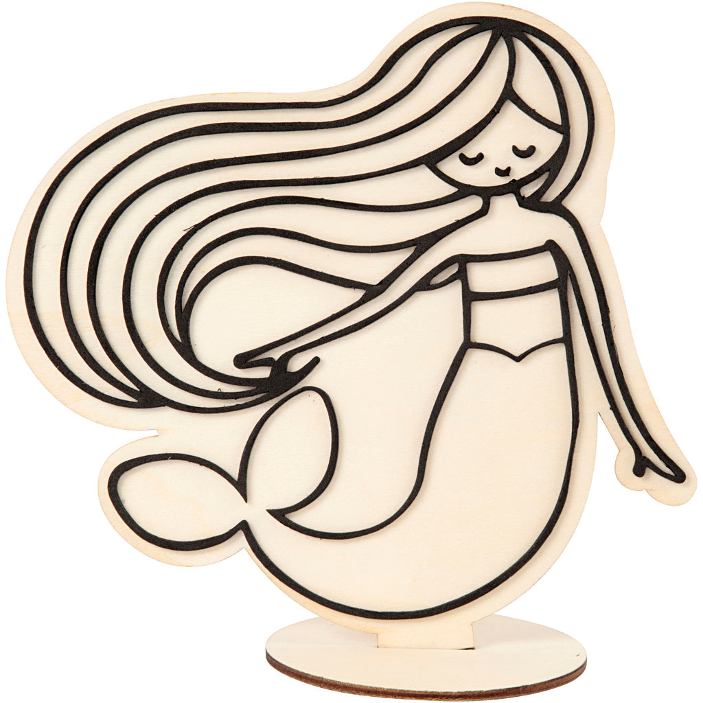 Creativ company figure to decorate, mermaid, h: 18 cm, 1 piece