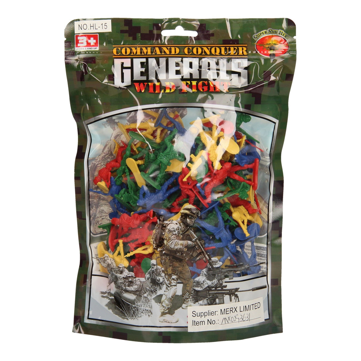 Soldiers Color in Bag 100 pcs.